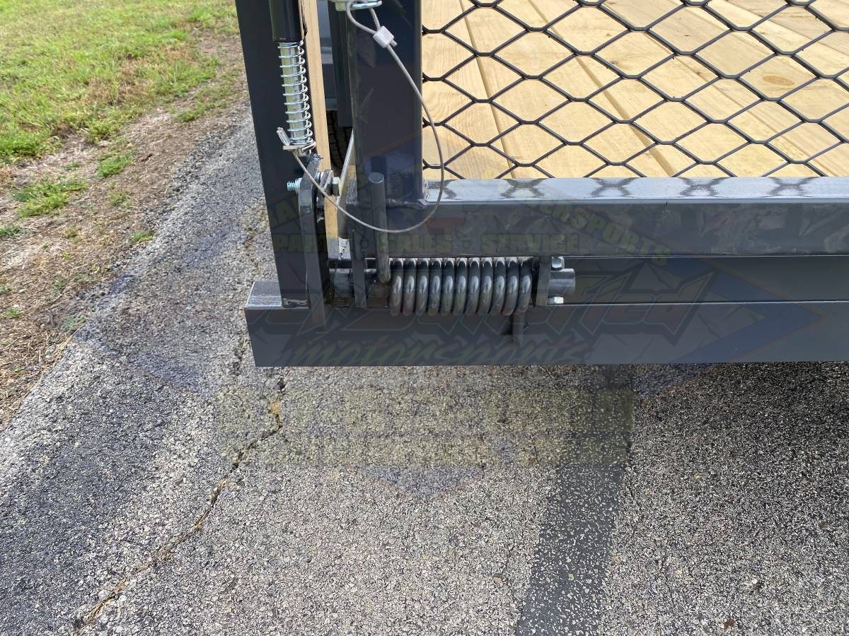 2026 TOP HAT 83" X 16' PIPE TOP UTILITY TRAILER WITH 4' SPRING ASSIST RAMP GATE, SPARE 7,000 GVWR GREY - Image 8