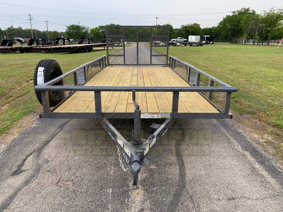 2026 TOP HAT 83" X 16' PIPE TOP UTILITY TRAILER WITH 4' SPRING ASSIST RAMP GATE, SPARE 7,000 GVWR GREY - Image 10