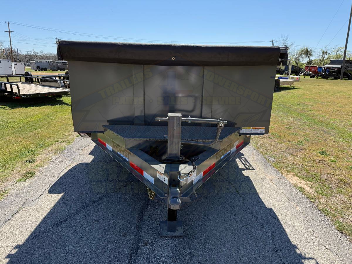 2026 TOP HAT 83" X 14' LOW PROFILE DUMP TRAILER WITH 3' SIDEWALLS, TARP, RAMPS AND SPARE 14,000 GVWR GREY - Image 13