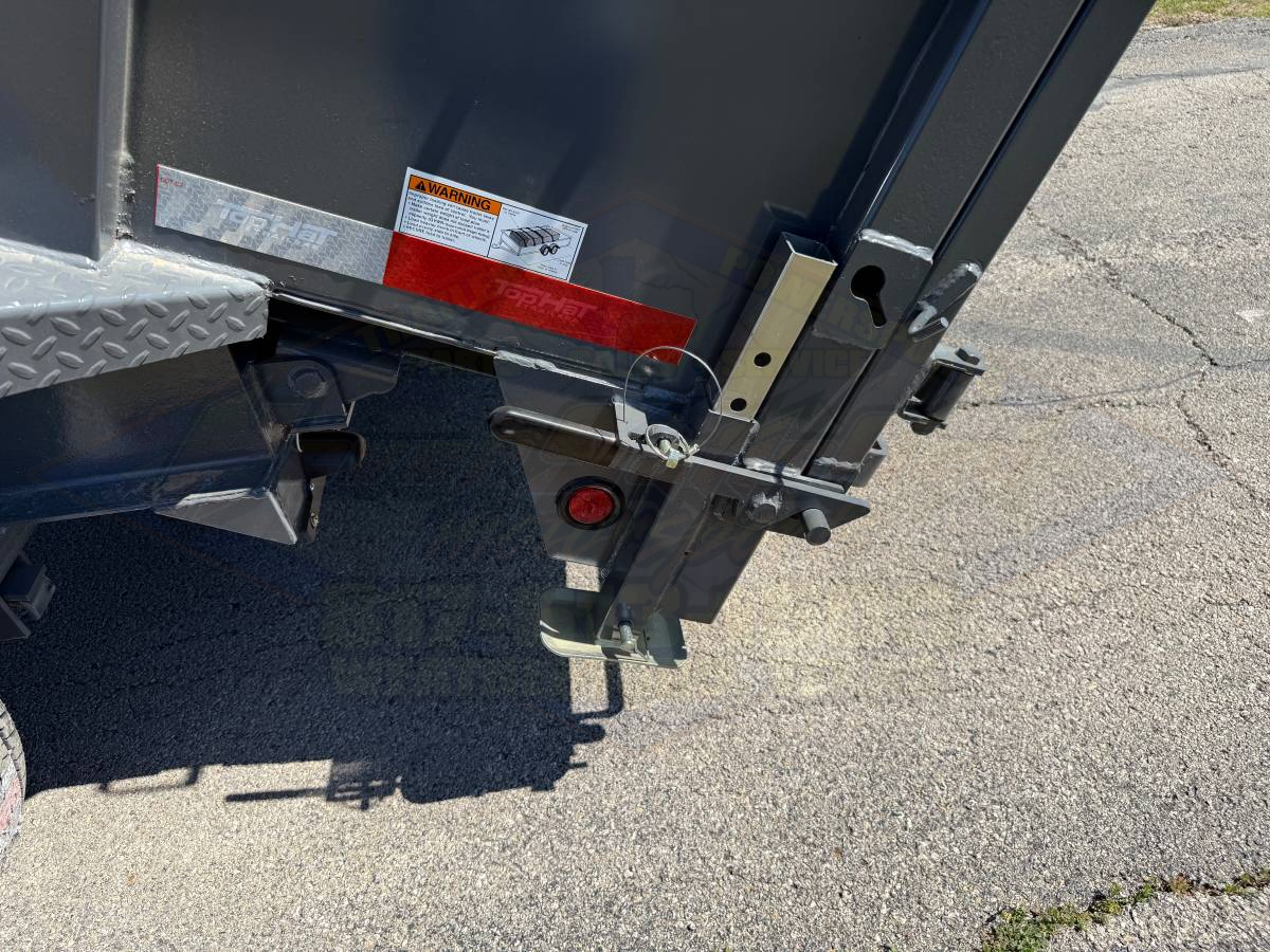 2026 TOP HAT 83" X 14' LOW PROFILE DUMP TRAILER WITH 3' SIDEWALLS, TARP, RAMPS AND SPARE 14,000 GVWR GREY - Image 16