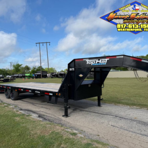 *USED* 2026 TOP HAT 102" X 25' GOOSENECK FLATBED TRAILER WITH RAMPS & SPARE 17500#GVWR