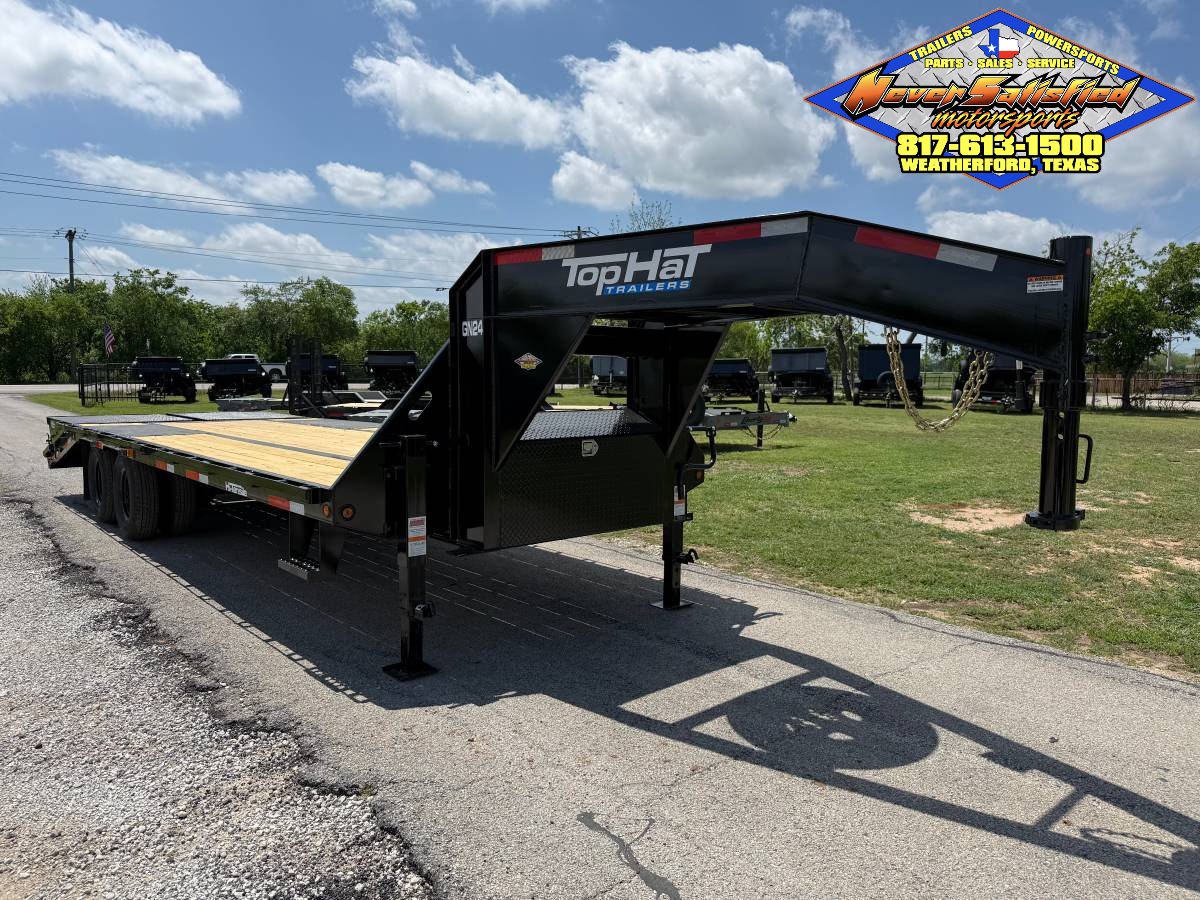 2026 TOP HAT 102" X 20' + 5' GOOSENECK TRAILER WITH JUMBO RAMPS AND SPARE 24,000 GVWR