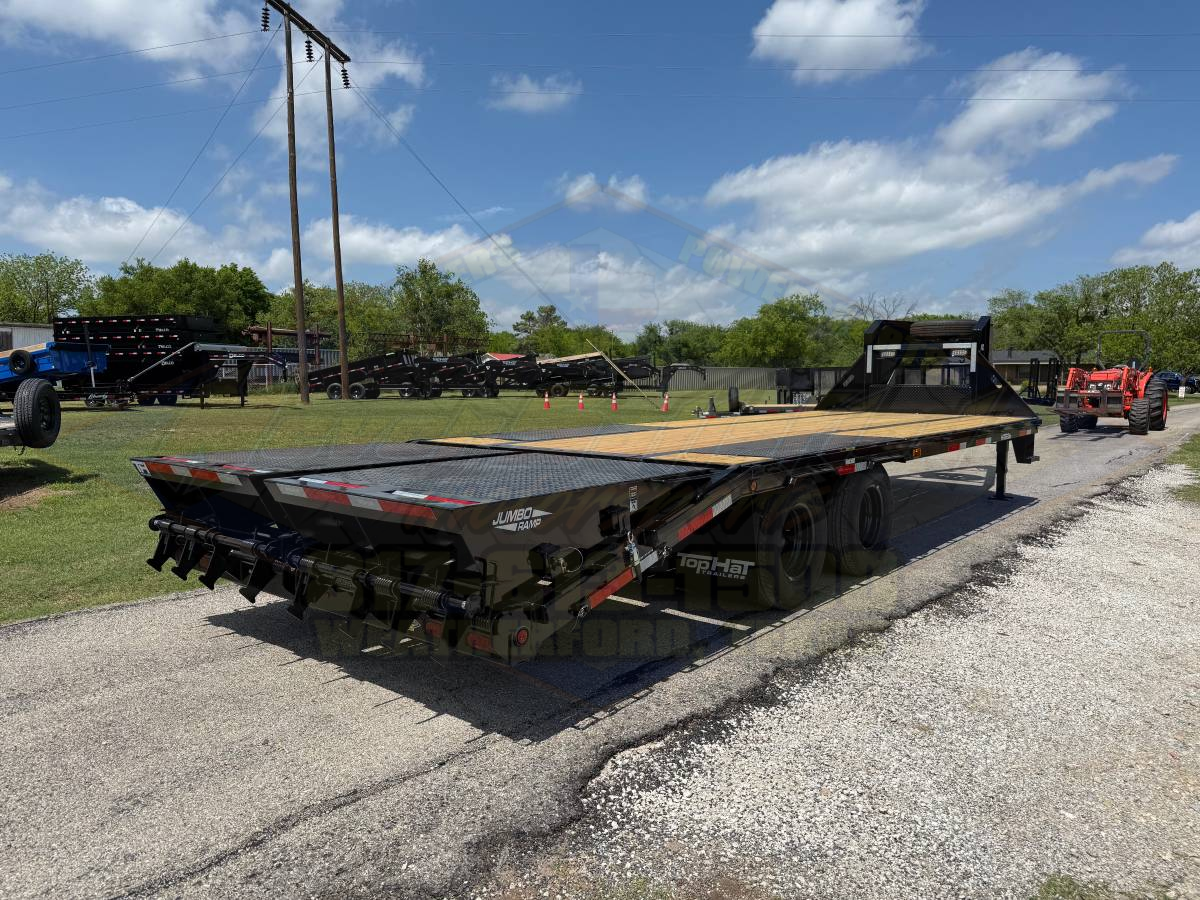 2026 TOP HAT 102" X 20' + 5' GOOSENECK TRAILER WITH JUMBO RAMPS AND SPARE 24,000 GVWR - Image 4