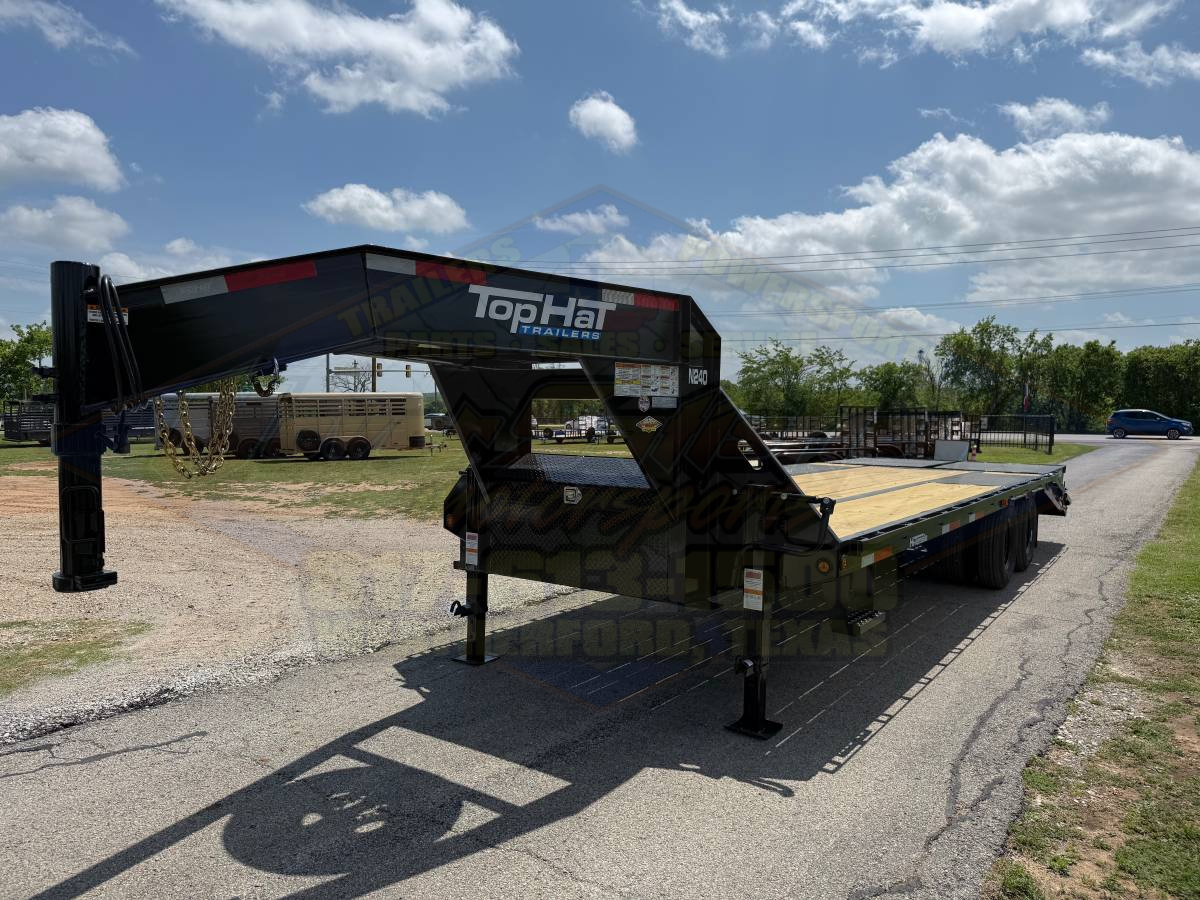 2026 TOP HAT 102" X 20' + 5' GOOSENECK TRAILER WITH JUMBO RAMPS AND SPARE 24,000 GVWR - Image 8