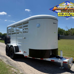 2026 DELCO 6' X 14' BUMPER PULL STOCK TRAILER W/ SPARE ARTIC WHITE 12,000 GVWR