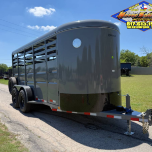 2026 DELCO 6' X 16' BUMPER PULL STOCK TRAILER W/ SPARE FIGHTER JET GRAY 12,000 GVWR