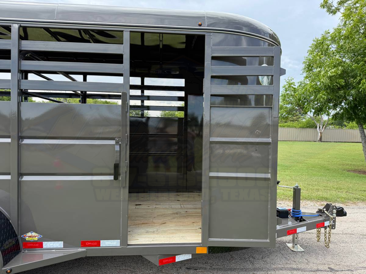 2026 DELCO 6' X 16' BUMPER PULL STOCK TRAILER FORD MARSH GRAY 12,000 GVWR - Image 4