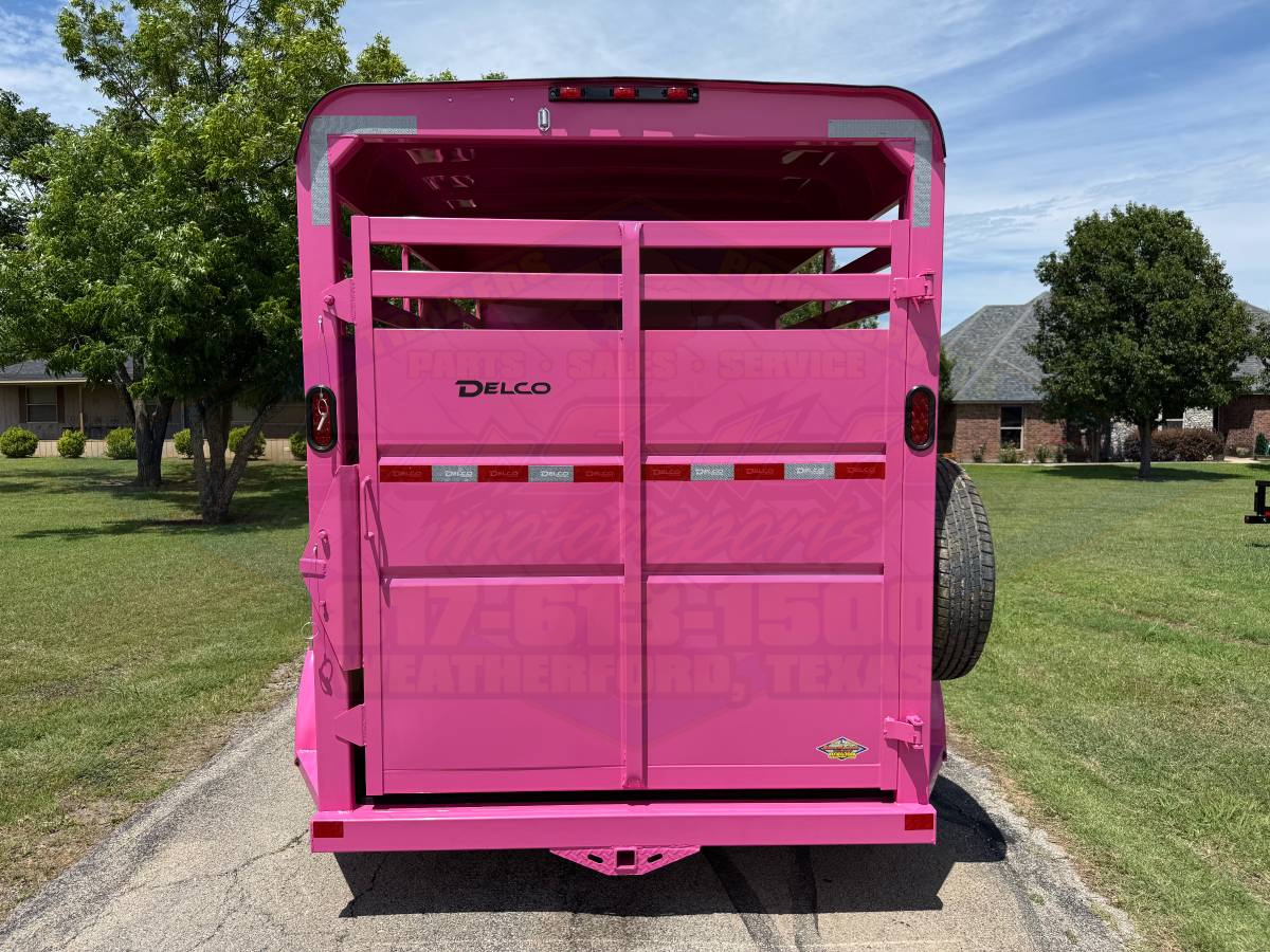 2026 DELCO 6' X 14' 2 HORSE BUMPER PULL TRAILER WITH SPARE, BUBBLEGUM PINK 12,000 GVWR - Image 5