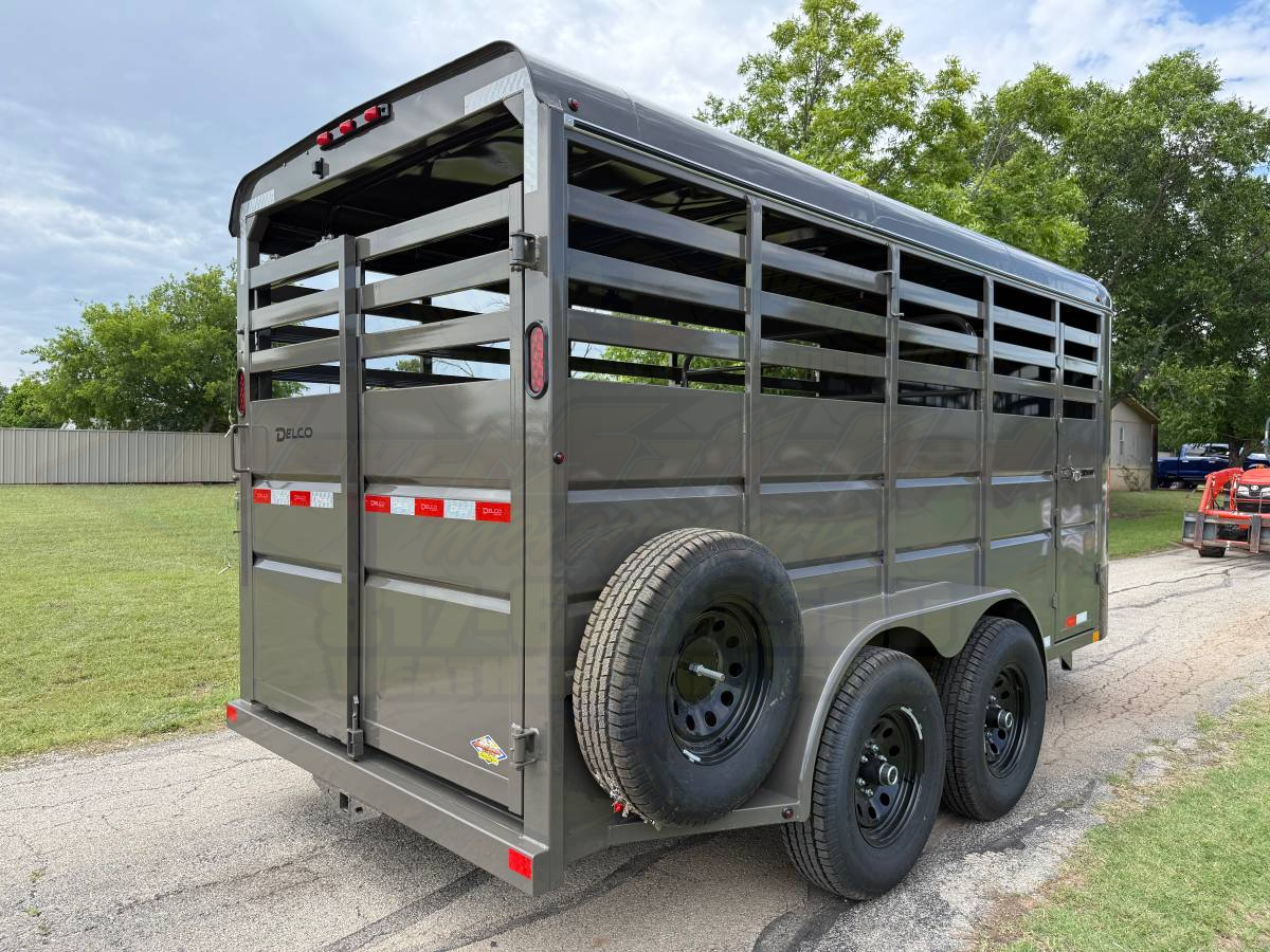 2026 DELCO 6' X 16' BUMPER PULL STOCK TRAILER FORD MARSH GRAY 12,000 GVWR - Image 5