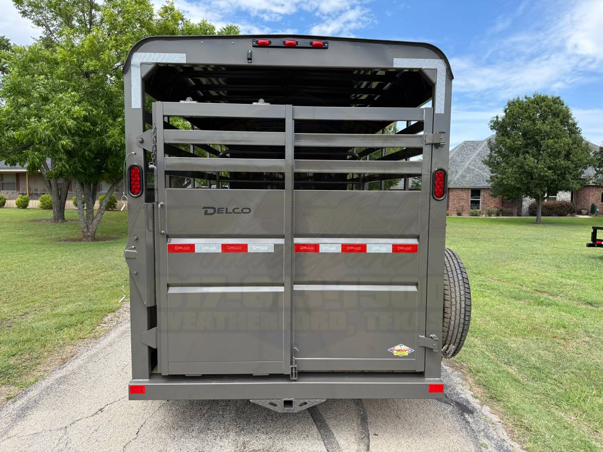 2026 DELCO 6' X 16' BUMPER PULL STOCK TRAILER FORD MARSH GRAY 12,000 GVWR - Image 6