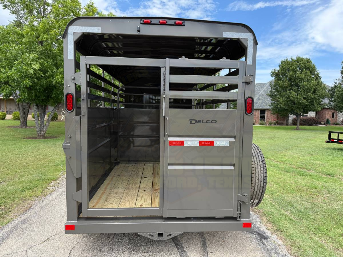 2026 DELCO 6' X 16' BUMPER PULL STOCK TRAILER FORD MARSH GRAY 12,000 GVWR - Image 7