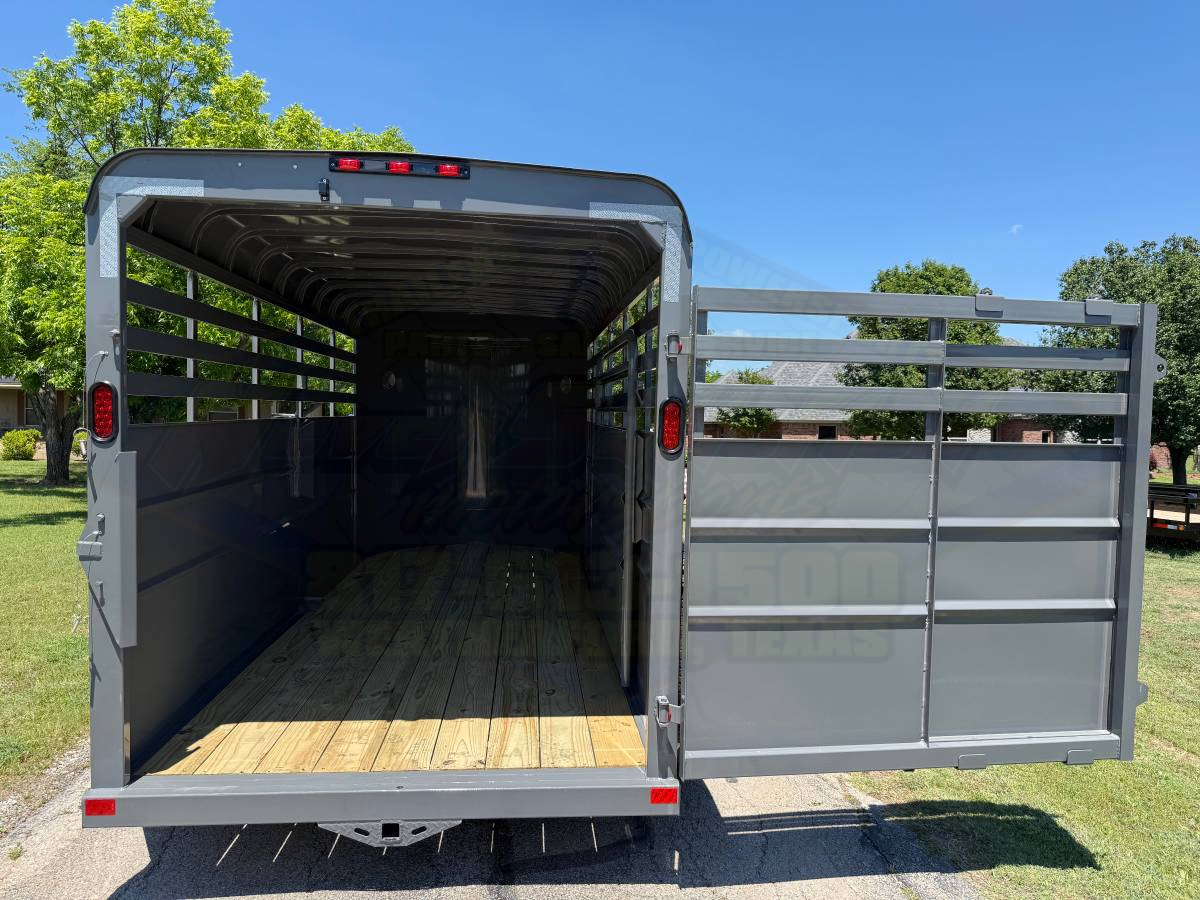 2026 DELCO 6' X 16' BUMPER PULL STOCK TRAILER W/ SPARE FIGHTER JET GRAY 12,000 GVWR - Image 8