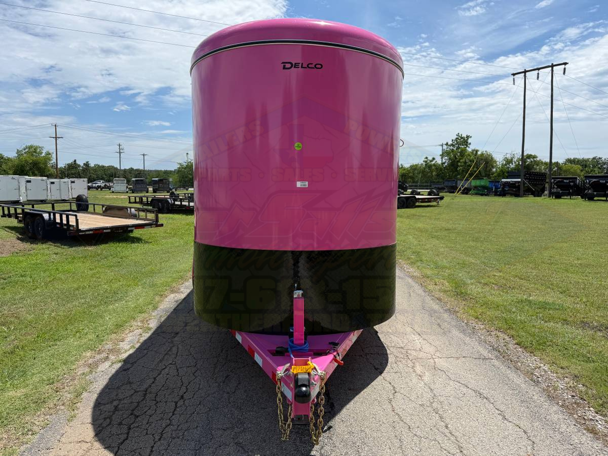 2026 DELCO 6' X 14' 2 HORSE BUMPER PULL TRAILER WITH SPARE, BUBBLEGUM PINK 12,000 GVWR - Image 8