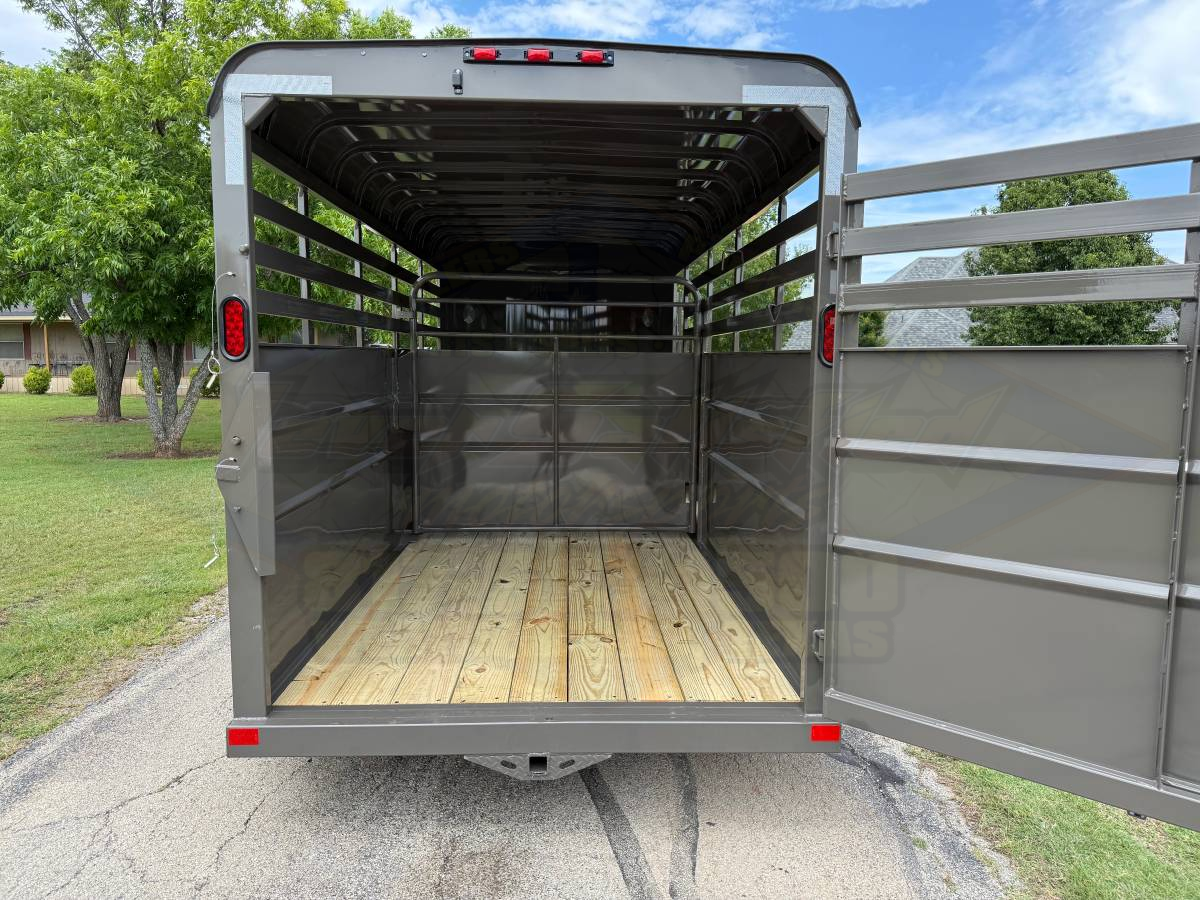 2026 DELCO 6' X 16' BUMPER PULL STOCK TRAILER FORD MARSH GRAY 12,000 GVWR - Image 8