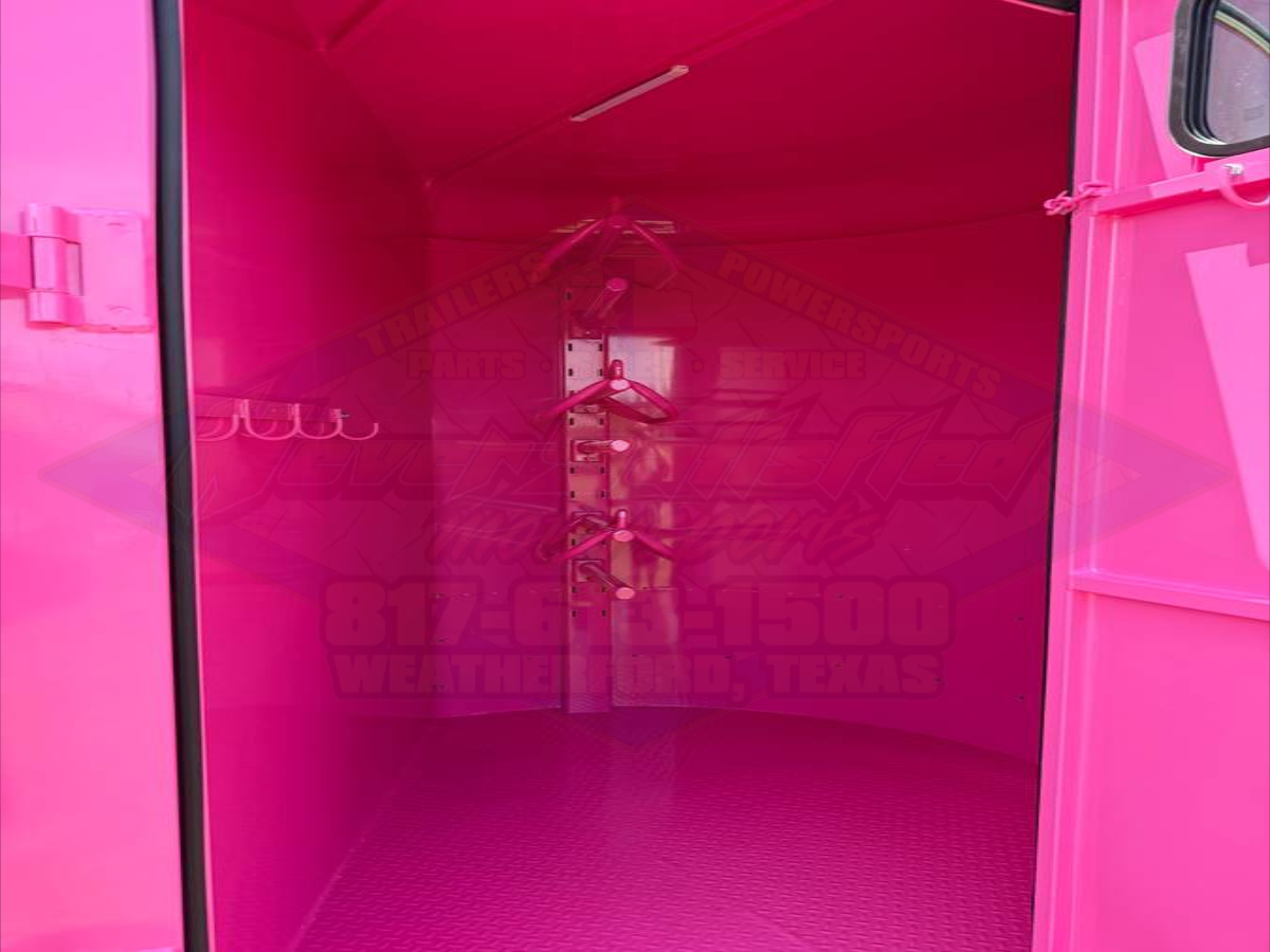 2026 DELCO 6' X 14' 2 HORSE BUMPER PULL TRAILER WITH SPARE, BUBBLEGUM PINK 12,000 GVWR - Image 10