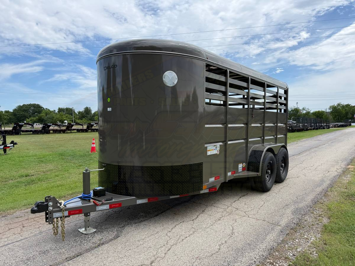 2026 DELCO 6' X 16' BUMPER PULL STOCK TRAILER FORD MARSH GRAY 12,000 GVWR - Image 12