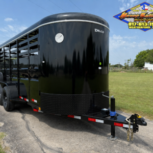 2026 DELCO 6' X 16' BUMPER PULL STOCK TRAILER BLACK 12,000 GVWR