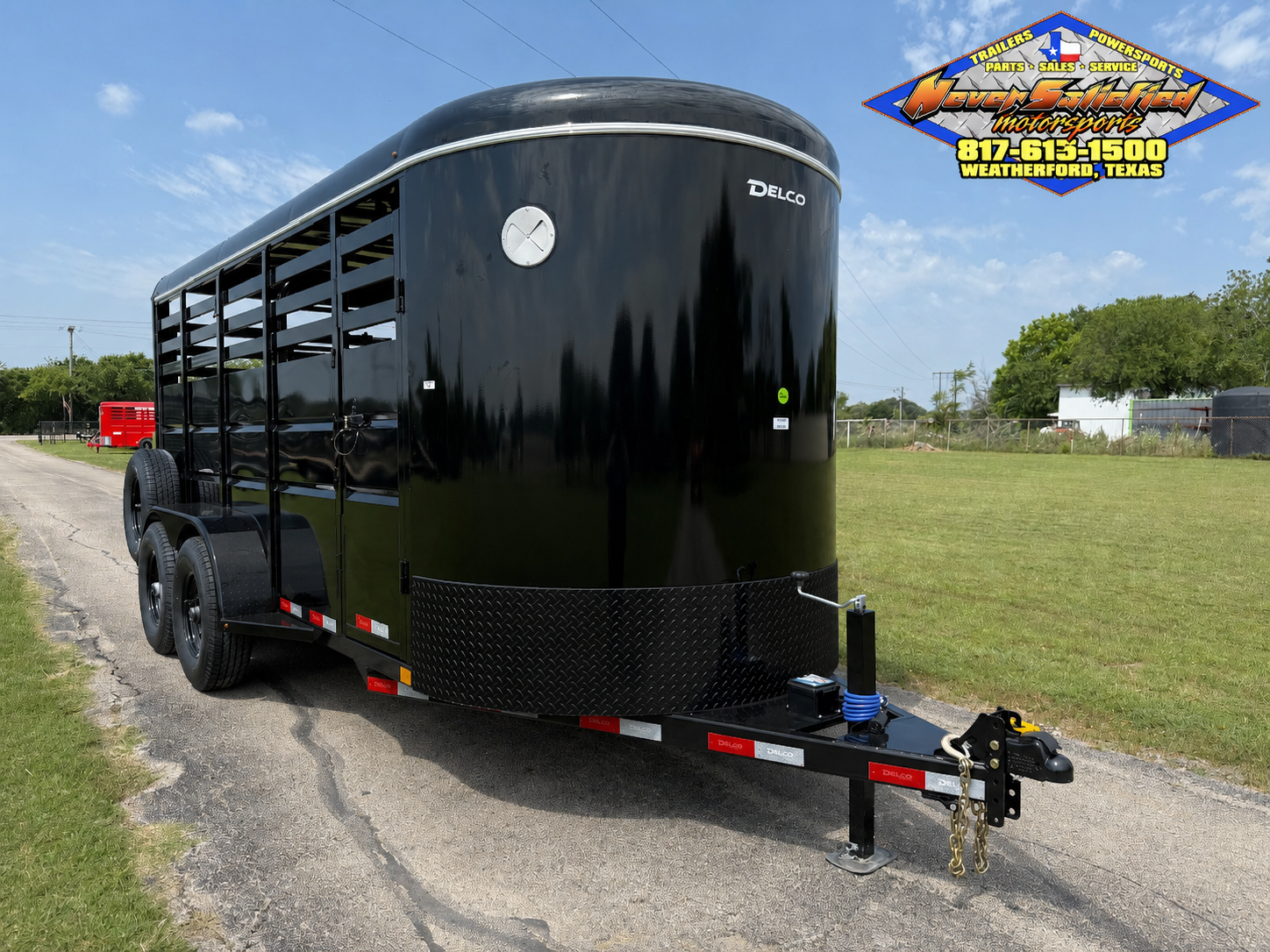 2026 DELCO 6' X 16' BUMPER PULL STOCK TRAILER BLACK 12,000 GVWR
