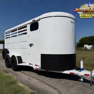 2026 DELCO 6' X 16' 3 HORSE BUMPER PULL TRAILER WITH SPARE, WHITE 12,000 GVWR
