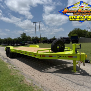 2026 DELCO 83" X 24' BUMPER PULL EQUIPMENT TRAILER WITH MONSTER RAMPS, SPARE MEAN GREEN 14,000 GVWR