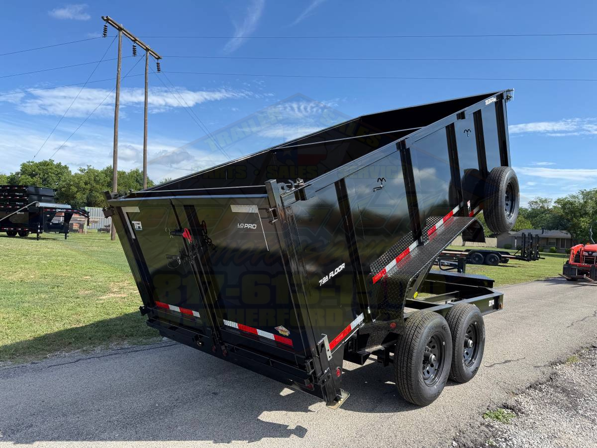 2026 TOP HAT 83″ X 14′ LOW PROFILE DUMP TRAILER 4' SIDEWALLS WITH TARP, RAMPS AND SPARE 14,000 GVWR - Image 6