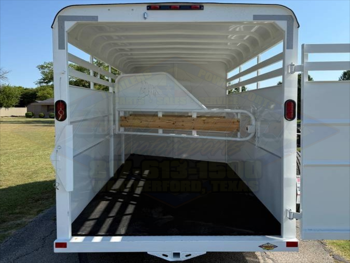 2026 DELCO 6' X 16' 3 HORSE BUMPER PULL TRAILER WITH SPARE, WHITE 12,000 GVWR - Image 8