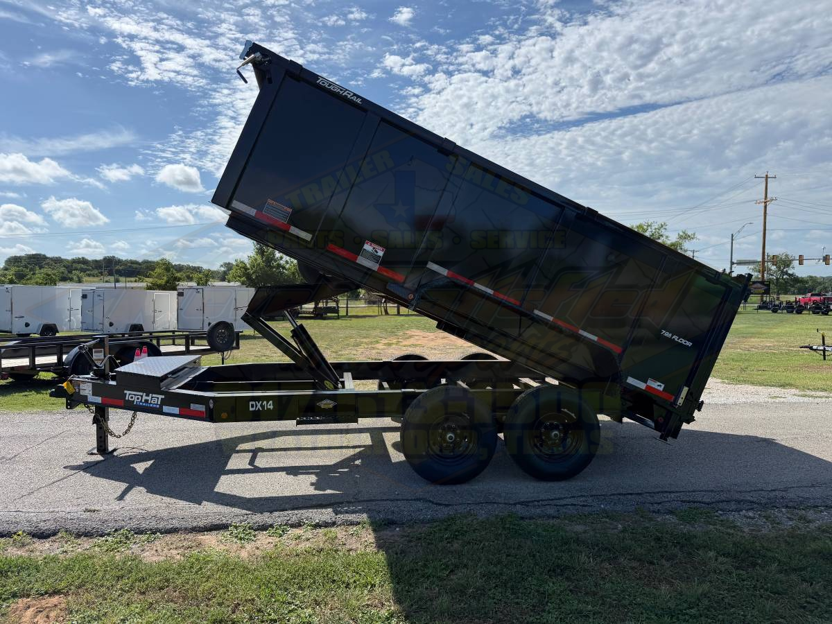 2026 TOP HAT 83″ X 14′ LOW PROFILE DUMP TRAILER 4' SIDEWALLS WITH TARP, RAMPS AND SPARE 14,000 GVWR - Image 8