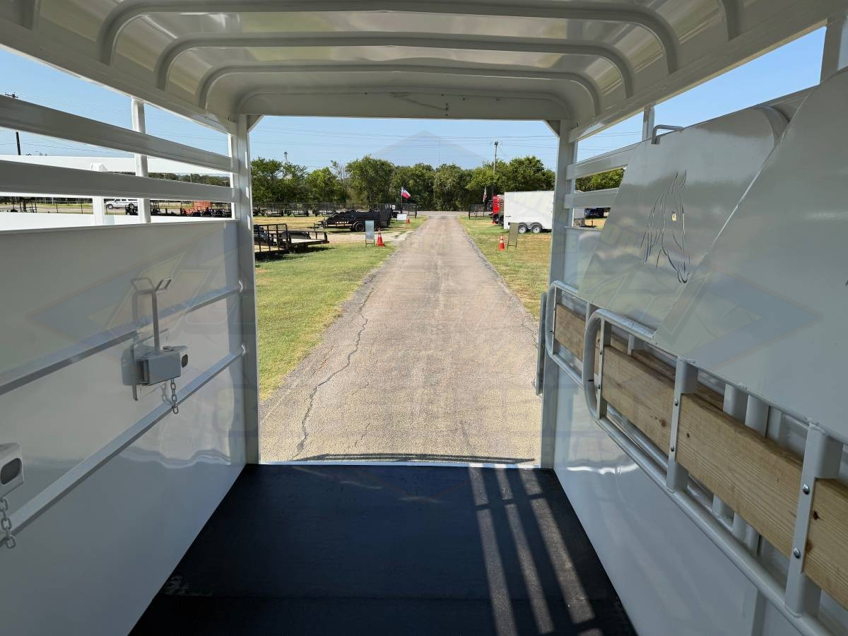 2026 DELCO 6' X 16' 3 HORSE BUMPER PULL TRAILER WITH SPARE, WHITE 12,000 GVWR - Image 9