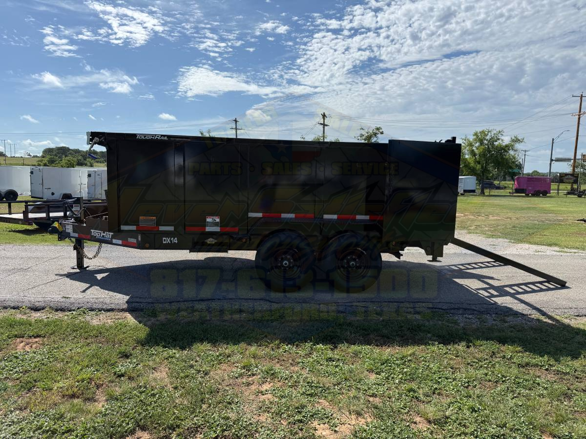 2026 TOP HAT 83″ X 14′ LOW PROFILE DUMP TRAILER 4' SIDEWALLS WITH TARP, RAMPS AND SPARE 14,000 GVWR - Image 9