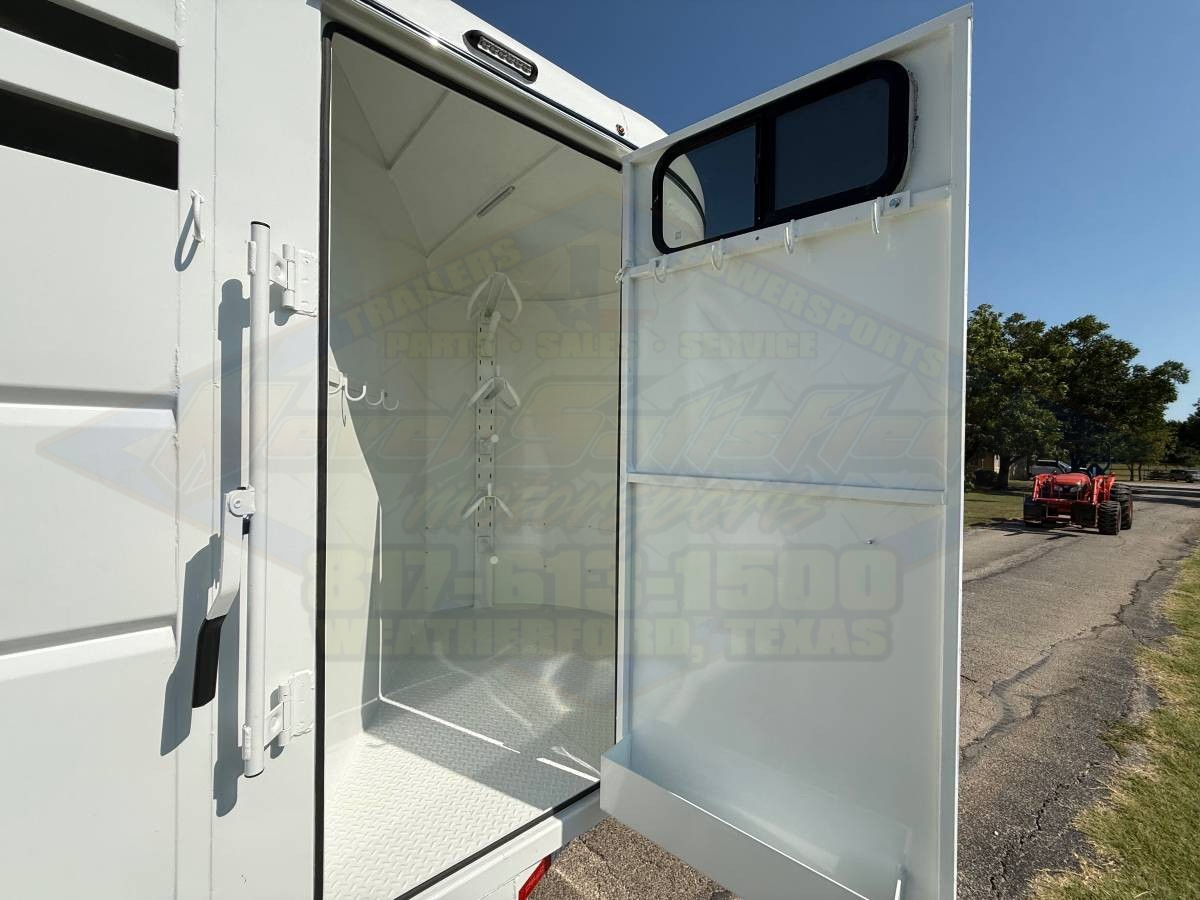 2026 DELCO 6' X 16' 3 HORSE BUMPER PULL TRAILER WITH SPARE, WHITE 12,000 GVWR - Image 13